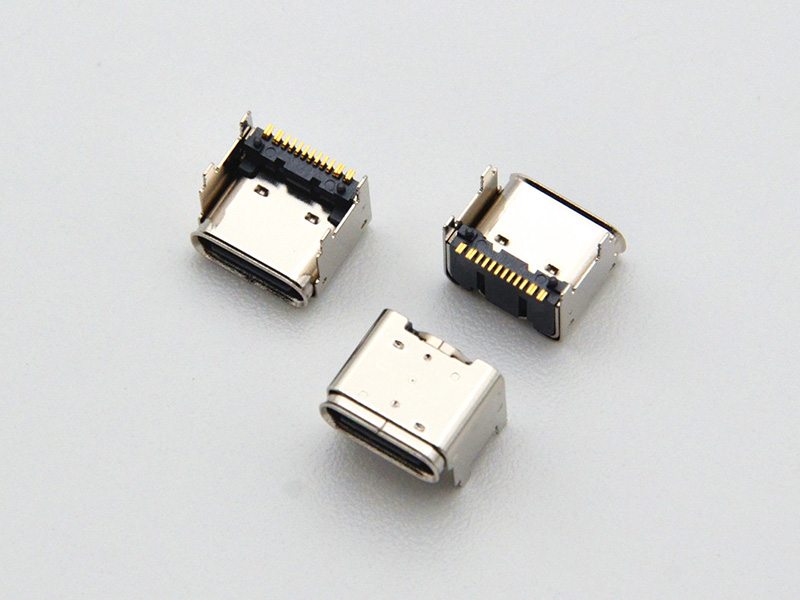 Type-C 16-pin female socket, board-mounted with a 2.5mm standoff height, 8.0mm length, and 4.05mm pitch